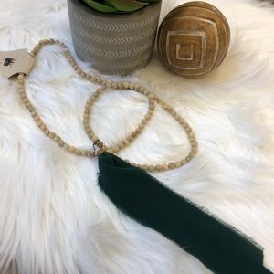 Wood Bead Tassel Necklace
